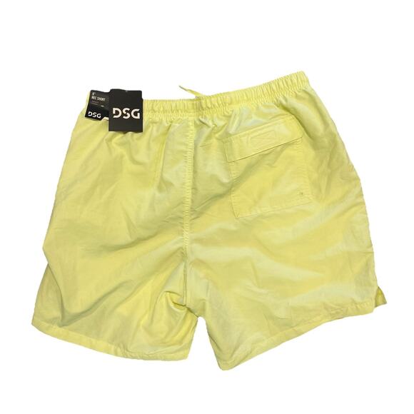 DSG Men’s 6” Rec Shorts Large Yellow Pulse Swim Trunks Lined Drawstring Pocket - Picture 4 of 5